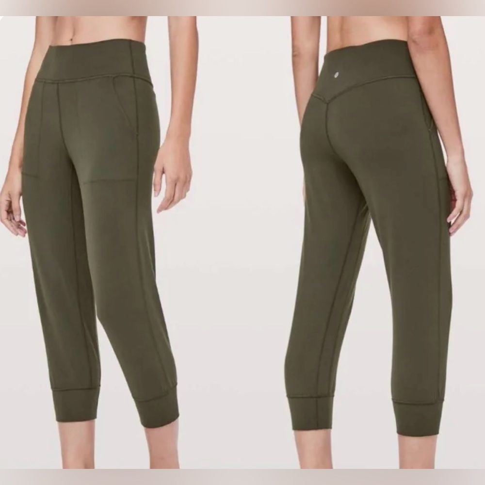 Bundle of 2 Lululemon Align High Rise Cropped Jogger 21” (Dark Olive + Black) - Picture 3 of 14